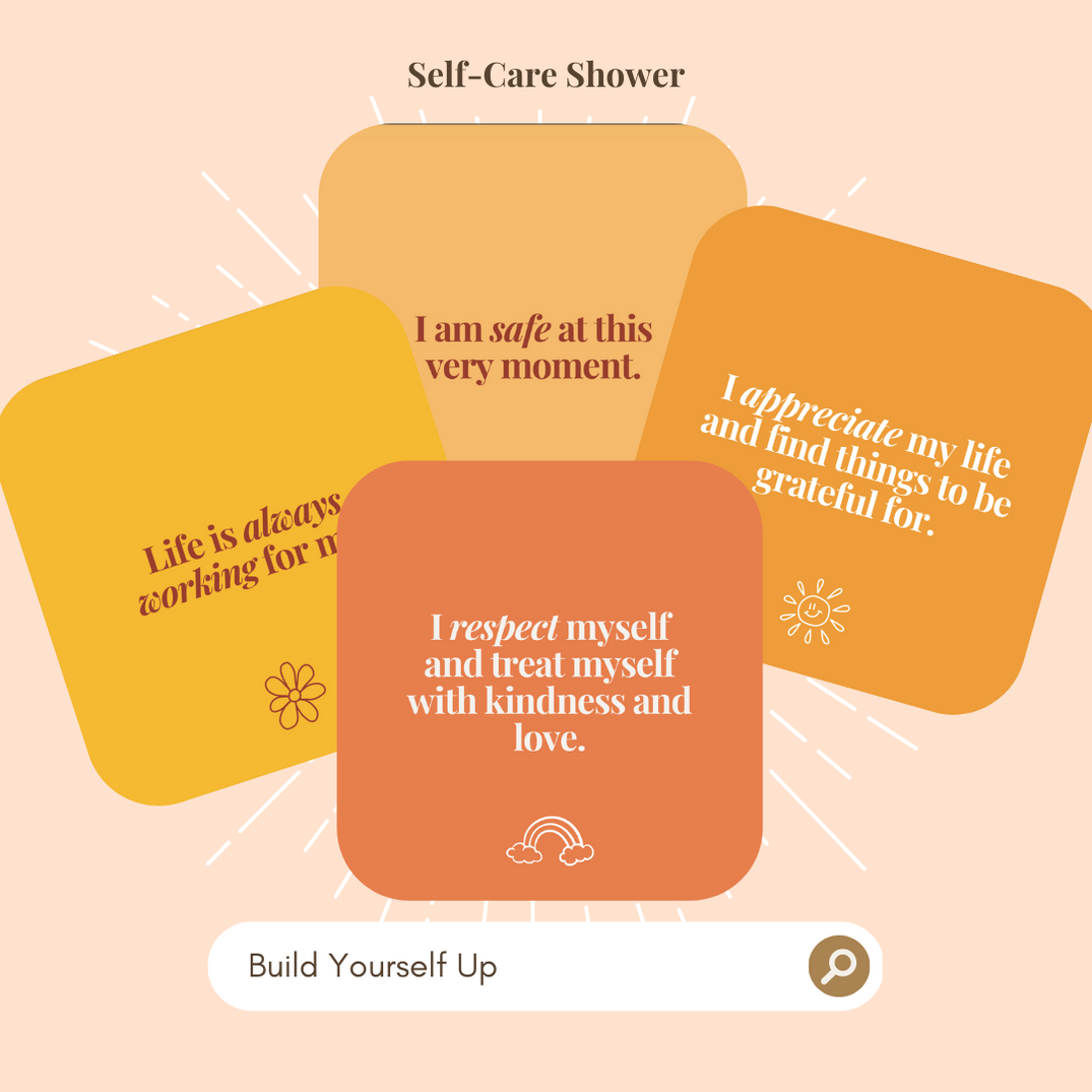 Shower Anxiety Affirmation Cards | Spring Edition | Self-Care Shower